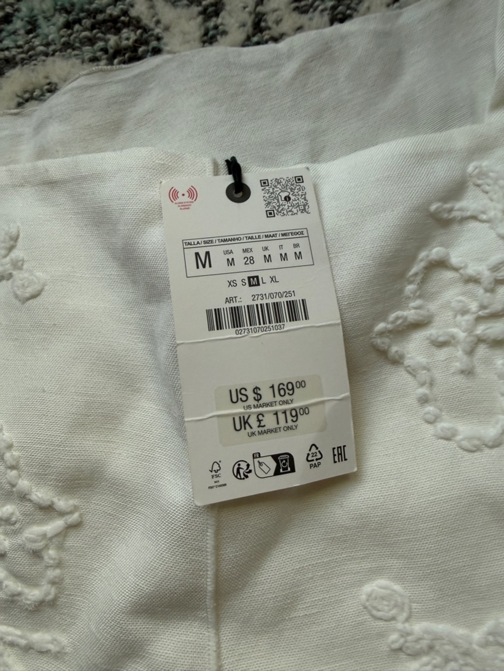 Zara Linen Blend Embroidered Midi Dress - Picture 11 of 11